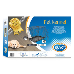 DUVO+ Клетка для собак двухдверная "Pet Kennel Top Line LARGE", чёрная, 92х57х64см (Бельгия)!