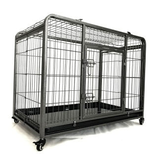 DUVO+ Клетка на колесах для животных до 48кг, "Heavy Duty Crate", две двери, чёрная, 108х71х78см