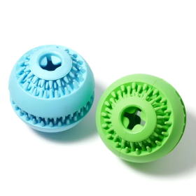 SkyRus Игрушка для собак резиновая "Мяч для лакомств", зелёная, 7.6см