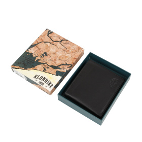 Бумажник KLONDIKE Claim, натуральная кожа в черном цвете, 12 х 2 х 9,5 см