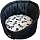 ANTEPRIMA Лежак для животных "Tortellino", черный принт собачки, 50х46х10см (Италия)