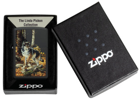 Зажигалка ZIPPO Linda Picken с покрытием Black Matte, латунь/сталь, черная, матовая, 38x13x57 мм
