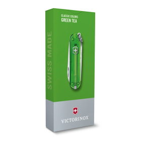 Нож-брелок VICTORINOX Classic SD Colors "Green Tea", 58 мм, 7 функций, полупрозрачный зелёный