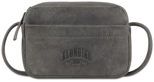Сумка женская KLONDIKE YUKON «Maya», натуральная кожа в сером цвете, 17 х 12 х 4 см