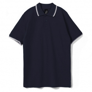 Рубашка поло мужская с контрастной отделкой Practice 270, темно-синий/белый
