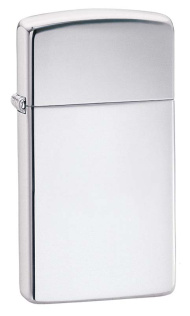 Зажигалка ZIPPO Slim® с покрытием High Polish Chrome, латунь/сталь, серебристая, 30х10x55 мм
