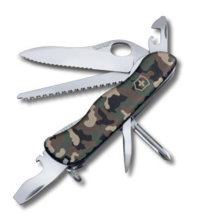 Нож перочинный VICTORINOX Trailmaster One Hand, 111 мм, 12 функций, с фиксатором лезвия, камуфляж