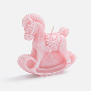 Свеча фигурная «Лошадка-качалка», розовая