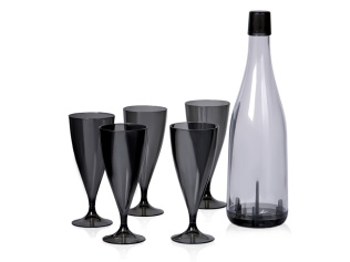 Набор пластиковых бокалов для напитков Party (прозрачный, темно-серый)