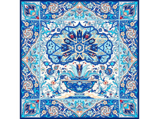 Платок Арабески (голубой, синий, разноцветный)