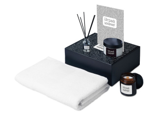 Подарочный набор Re:y. Care с полотенцем, солью для ванны и диффузором (белый)