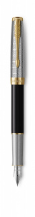 Перьевая ручка Parker Sonnet Premium Refresh BLACK, перо 18K, толщина F, цвет чернил black, в подарочной упаковке