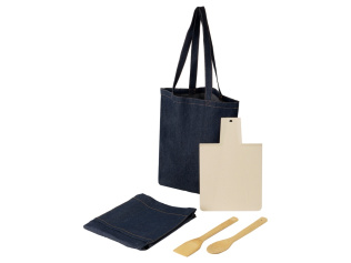 Подарочный набор кулинарный Indigo (джинсовый, натуральный)