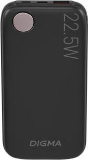 Внешний аккумулятор (Power Bank) Digma DGPF10B,  10000мAч,  черный [dgpf10b22pbk]