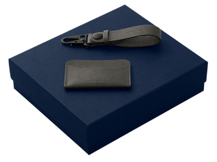 Подарочный набор Long River: картхолдер, ремешок для ключей, синяя коробка