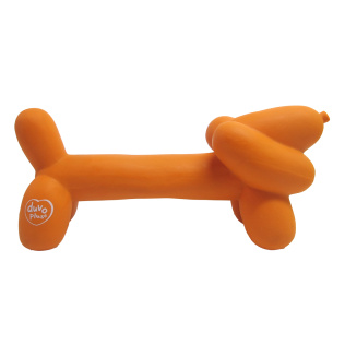DUVO+ Игрушка для собак латексная "Надувная такса", оранжевая, 18x5.5x8см (Бельгия)