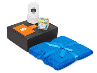 Подарочный набор Re:y. Grow с пледом, увлажнителем и набором для выращивания (синий)