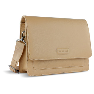 Сумка через плечо женская BUGATTI Elsa, песочного цвета, воловья кожа/полиэстер, 25х8,5х20 см