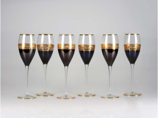 Набор бокалов для шампанского Несомненный успех (черный, золотистый, прозрачный)