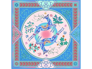 Платок Северное сияние (голубой, синий, красный, розовый, разноцветный)