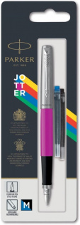 Перьевая ручка Parker Jotter, цвет MAGENTA, цвет чернил синий/черный, толщина линии M, В БЛИСТЕРЕ