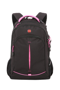Рюкзак SWISSGEAR, черный/фукси, фьюжн/2 мм рипстоп, 32x15x46 см, 22 л