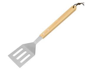 Лопатка для барбекю с деревянной ручкой BBQ (серебристый, натуральный)