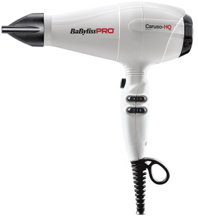 Фен BaByliss Pro CARUSO HQ, 2400 Вт, ионизация, 2 насадки, белый
