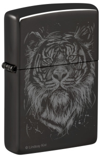 Зажигалка ZIPPO Big Cat с покрытием High Polish Black, латунь/сталь, черная, глянцевая, 38x13x57 мм
