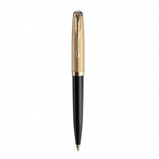 Шариковая ручка Parker 51 DELUXE BLACK GT, цвет чернил черный