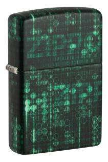 Зажигалка ZIPPO Pattern с покрытием Glow In The Dark Green, латунь/сталь, черно-зеленая, 38x13x57 мм