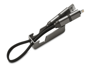 Универсальный зарядный кабель с подставкой Ironwood N2, 45 Вт (темно-серый)