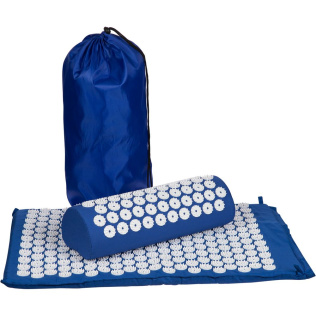 Массажный акупунктурный коврик с валиком Iglu, синий с белым
