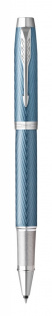 Ручка роллер Parker IM Premium T318  Blue Grey CT F черные чернила, в подарочной коробке