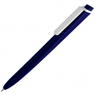 Ручка шариковая Pigra P02 Mat, темно-синяя с белым