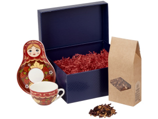 Подарочный набор: чайная пара, чай Глинтвейн, синий
