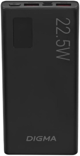 Внешний аккумулятор (Power Bank) Digma DGPF10A,  10000мAч,  черный [dgpf10a22pbk]