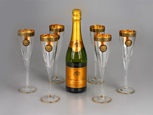 Набор бокалов для шампанского Сила льва (золотистый, прозрачный)