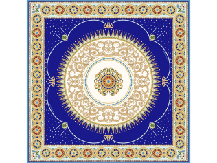 Платок Павловск. Севрский фарфор (синий, разноцветный)