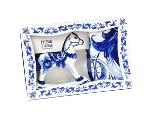 Подарочный набор Гжель (синий, белый)