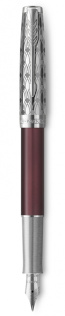 Перьевая ручка и чехол из кожи Parker Sonnet Premium Refresh RED CT, перо 18K, толщина F, цвет чернил black, в подарочной упаковке