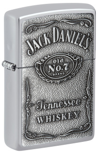 Зажигалка ZIPPO Jack Daniels® с покрытием High Polish Chrome, латунь/сталь, серебристая, 38x13x57 мм