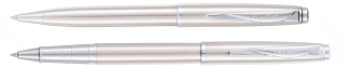 Набор  Pierre Cardin PEN&PEN: ручка шариковая + роллер. Цвет - серебристый. Упаковка Е.