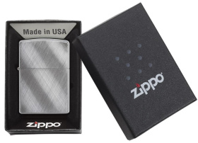 Зажигалка ZIPPO Classic с покрытием Brushed Chrome, латунь/сталь, серебристая, матовая, 36x12x56 мм