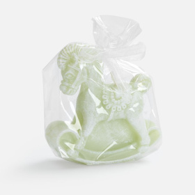 Свеча фигурная «Лошадка-качалка», светло-зеленая