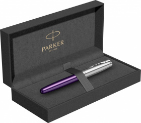 Перьевая ручка Parker Sonnet Essentials Violet SB Steel CT, перо: F, цвет чернил black, в подарочной упаковке.