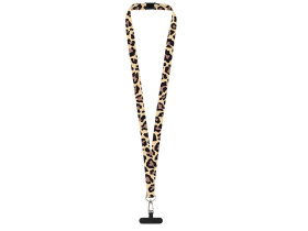 Ланъярд 2 см под сублимацию с трендовым карабином, замком обрыва и узким держателем для телефона из ПЭ, серебристый