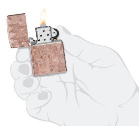 Зажигалка ZIPPO Armor® Hearts с покрытием Rose Gold, латунь/сталь, розовое золото, 38x13x57 мм