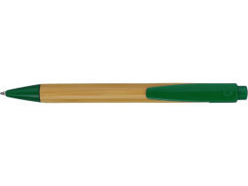 Ручка шариковая Borneo из бамбука, зеленый, черные чернила
