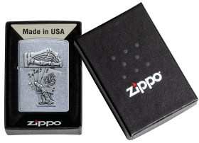 Зажигалка ZIPPO Dead Mans Hand с покрытием Street Chrome, латунь/сталь, серебристая, 38x13x57 мм